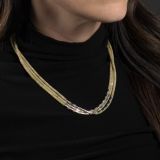 Nick Rosetta Three Strand Yellow Serpentine Heishi Necklace