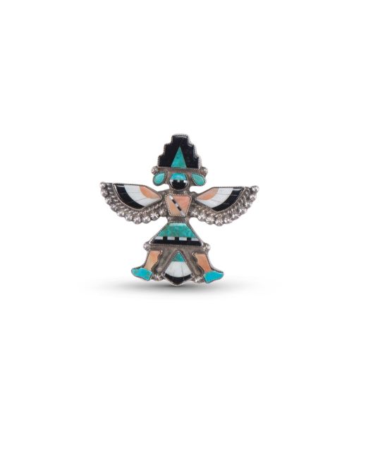 Vintage Zuni Inlay Knifewing Man Pin