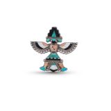 Vintage Zuni Inlay Knifewing Man Pin