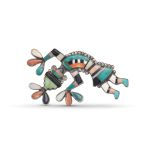 Vintage Zuni Inlay Rainbow Man Pin