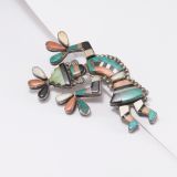 Vintage Zuni Inlay Rainbow Man Pin