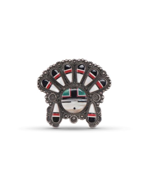 Vintage Zuni Inlay Sunface Pin/Pendant