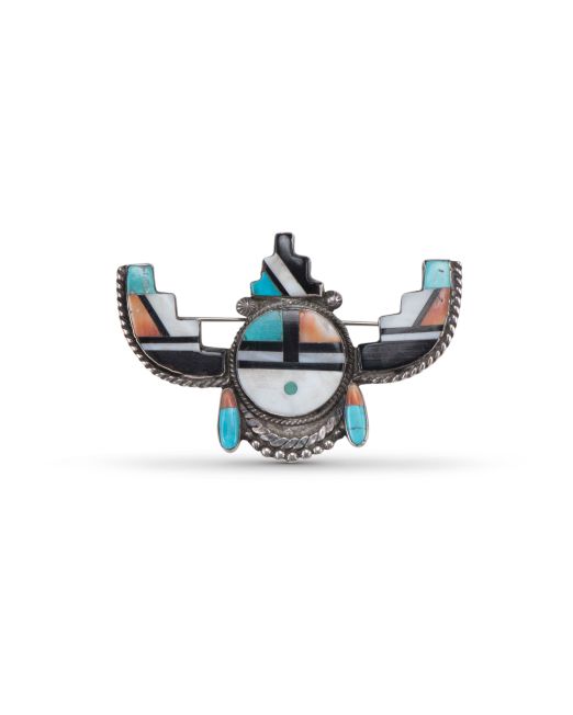 Vintage Zuni Inlay Tablita Pin