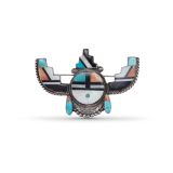 Vintage Zuni Inlay Tablita Pin