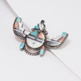 Vintage Zuni Inlay Tablita Pin