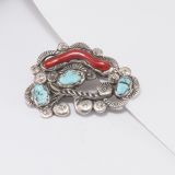 Dan Simplicio Coral and Turquoise Pin