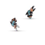 Vintage Zuni Inlay Rainbow Man Pin Set