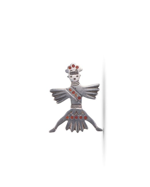Horace Iule Knifewing Man Pin with Coral