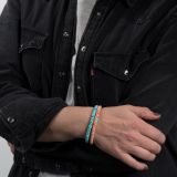 Cheyenne Grabiec Beaded Kingman Turquoise and Angel Skin Coral Bracelet