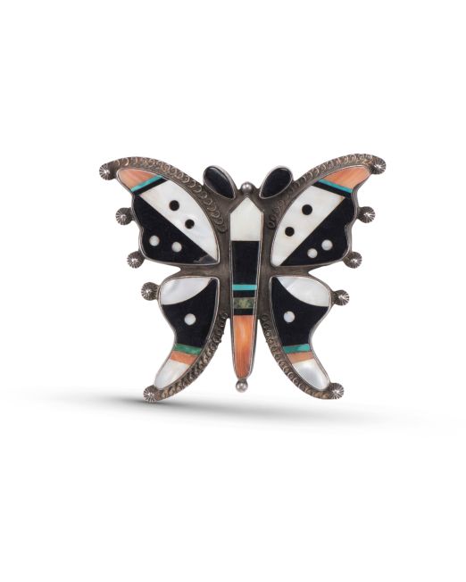 Vintage Zuni Inlay Butterfly Pin