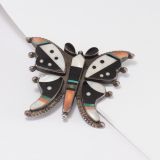 Vintage Zuni Inlay Butterfly Pin