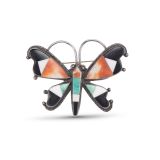 Vintage Zuni Inlay Butterfly Pin