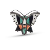 Vintage Zuni Inlay Butterfly Pin
