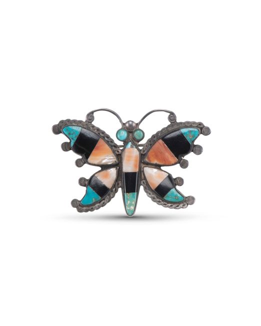 Vintage Zuni Inlay Butterfly Pin