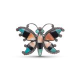 Vintage Zuni Inlay Butterfly Pin
