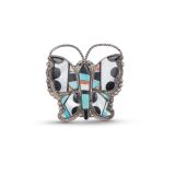 Vintage Zuni Inlay Butterfly Pin