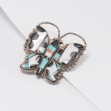 Vintage Zuni Inlay Butterfly Pin
