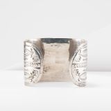 Vintage Navajo Stamped Silver Wide Cuff Circa 1930s