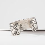 Calvin Martinez Morenci Turquoise and Stamped Silver Cuff