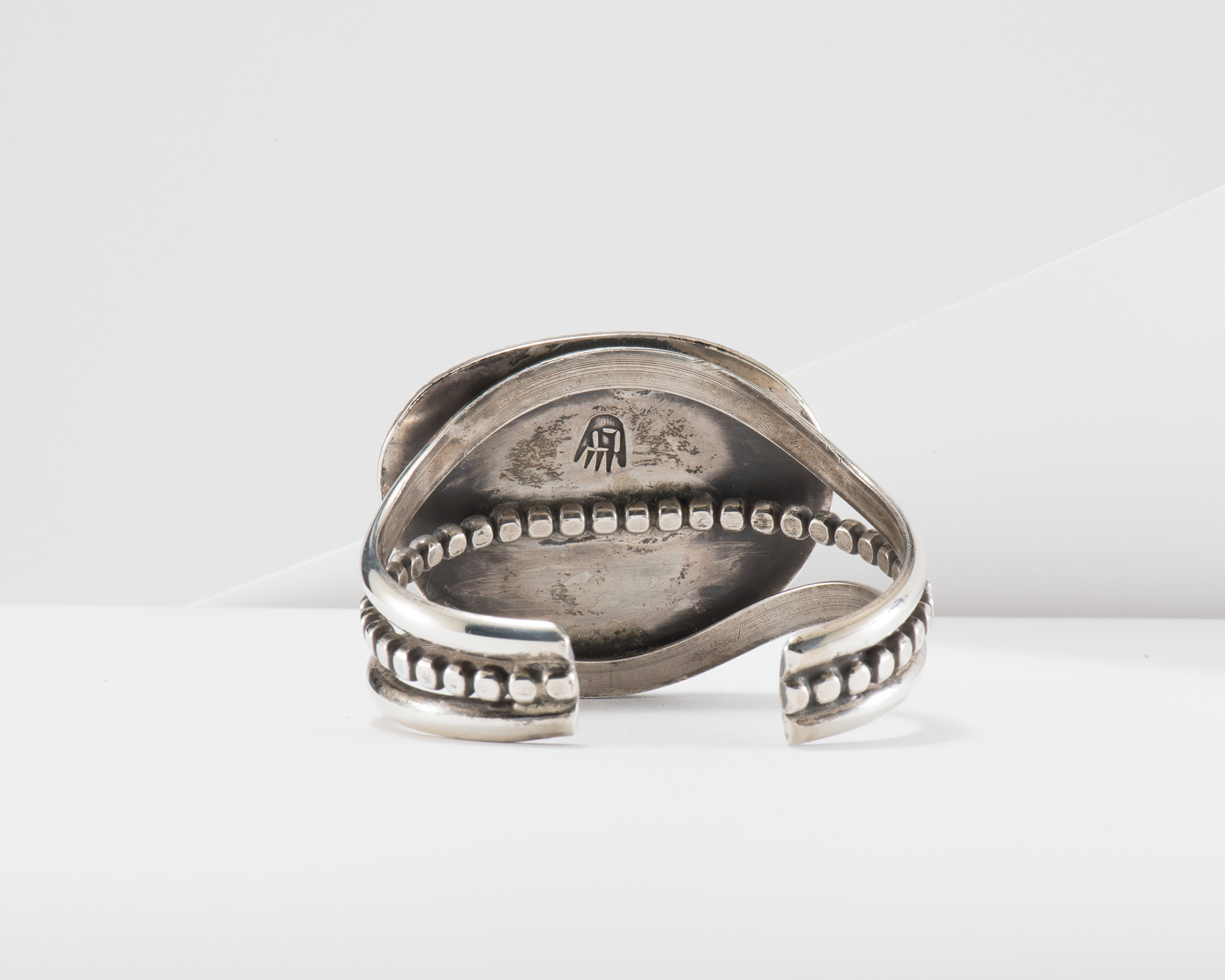 Lorenzo Tortalita Morenci Turquoise and Silver Cuff