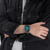 Lorenzo Tortalita Morenci Turquoise and Silver Cuff