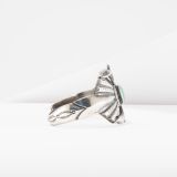 Silver Cast Cuff with Turquoise