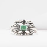 Silver Cast Cuff with Turquoise