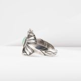 Silver Cast Cuff with Turquoise