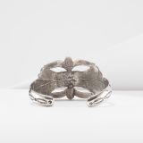 Silver Cast Cuff with Turquoise