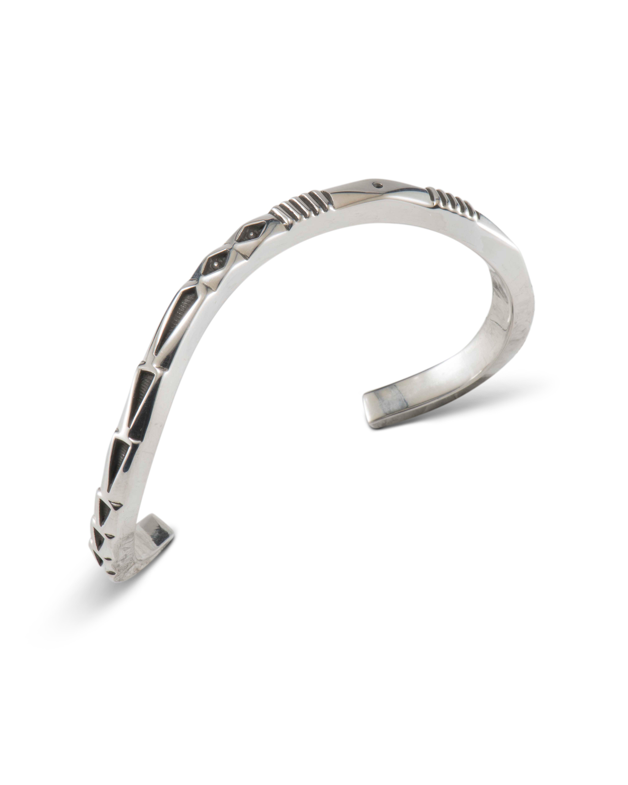 Jennifer Curtis Thin Stamped Silver Wave Cuff - Four Winds Gallery