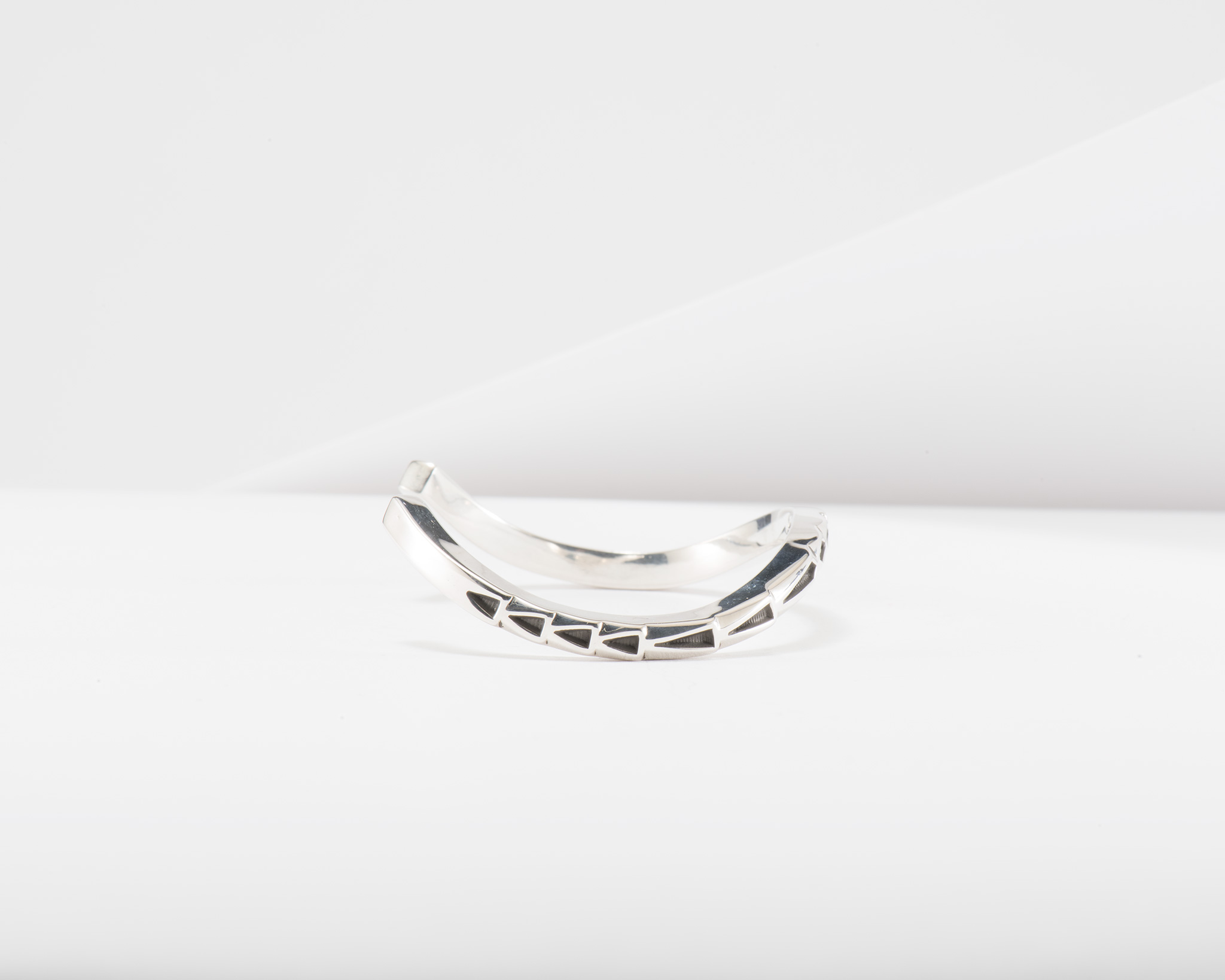 Jennifer Curtis Thin Stamped Silver Wave Cuff - Four Winds Gallery