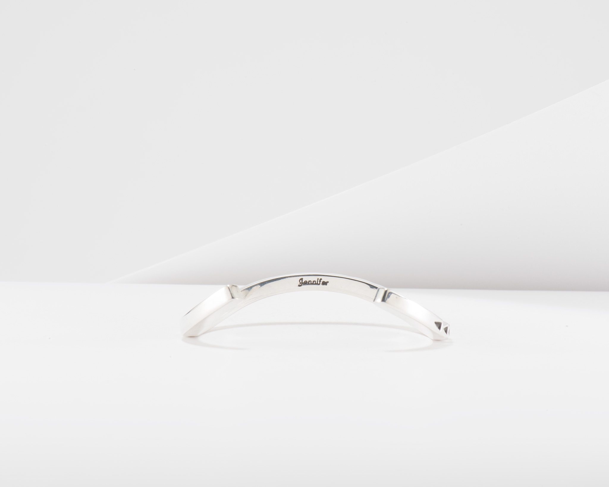 Jennifer Curtis Thin Stamped Silver Wave Cuff - Four Winds Gallery