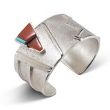 Richard Chavez Cast Silver Cuff with Carnelian