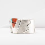 Richard Chavez Cast Silver Cuff with Carnelian