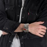 Richard Chavez Cast Silver Cuff with Carnelian