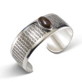 Norbert Peshlakai Sterling Silver and Fire Agate Cuff