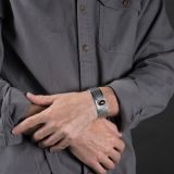 Norbert Peshlakai Sterling Silver and Fire Agate Cuff