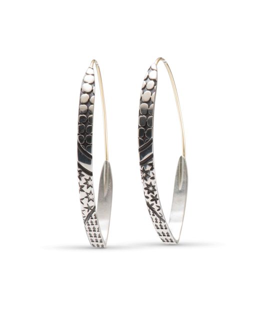 Jared Chavez Silver and 14kt Gold Studio Hoops
