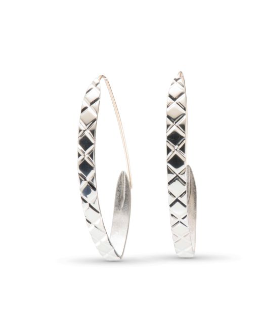 Jared Chavez Silver and 14Kt Gold Studio Hoops