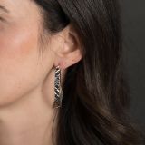 Jared Chavez Silver and 14Kt Gold Studio Hoops