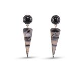 Jared Chavez Montana Agate and Black Jade Earrings