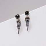 Jared Chavez Montana Agate and Black Jade Earrings
