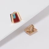 Victor Beck Coral, Turquoise and 14kt Gold Earrings
