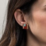 Victor Beck Coral, Turquoise and 14kt Gold Earrings