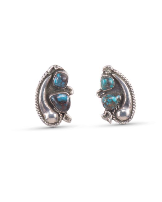 Lee and Mary Weebothee Bisbee Turquoise Earrings