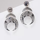 Jared Chavez Montana Agate and Cutout Sterling Silver Earrings