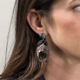 Jared Chavez Montana Agate and Cutout Sterling Silver Earrings
