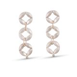 Maria Samora Matte Silver Sweet Pea Quad Link Earrings