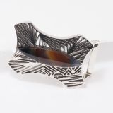 Jared Chavez Brazilian Agate and Cutout Silver Belt Buckle