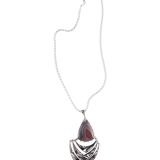 Jared Chavez Botswana Agate and Cutout Silver “Echo” Necklace